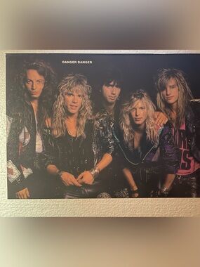 Danger Danger Band Pinup - Black Background with Blonde Hair Members